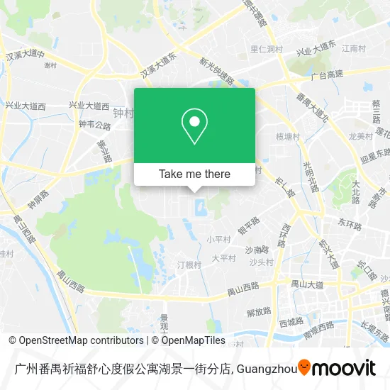 广州番禺祈福舒心度假公寓湖景一街分店 map