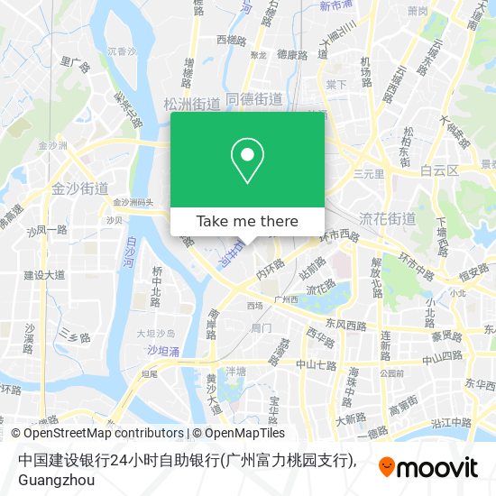 中国建设银行24小时自助银行(广州富力桃园支行) map