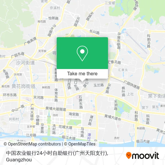 中国农业银行24小时自助银行(广州天阳支行) map