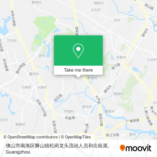 佛山市南海区狮山镇松岗龙头流动人员和出租屋 map