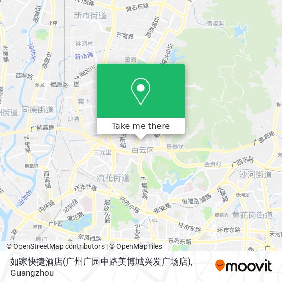 如家快捷酒店(广州广园中路美博城兴发广场店) map