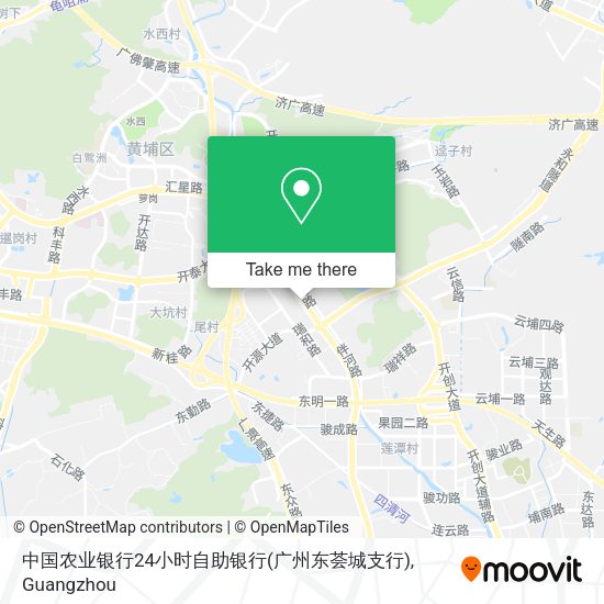 中国农业银行24小时自助银行(广州东荟城支行) map