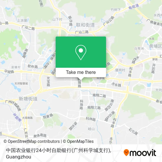 中国农业银行24小时自助银行(广州科学城支行) map