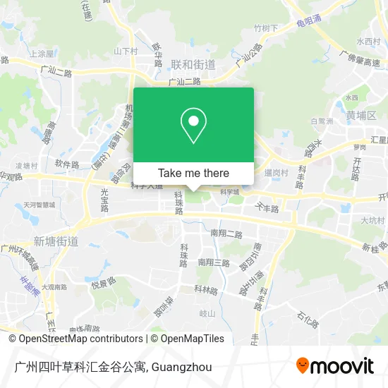 广州四叶草科汇金谷公寓 map
