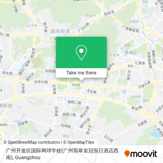 广州开发区国际网球学校(广州翡翠皇冠假日酒店西南) map
