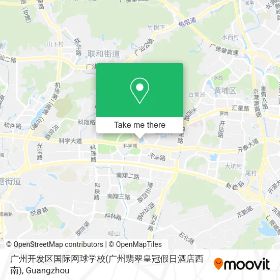 广州开发区国际网球学校(广州翡翠皇冠假日酒店西南) map