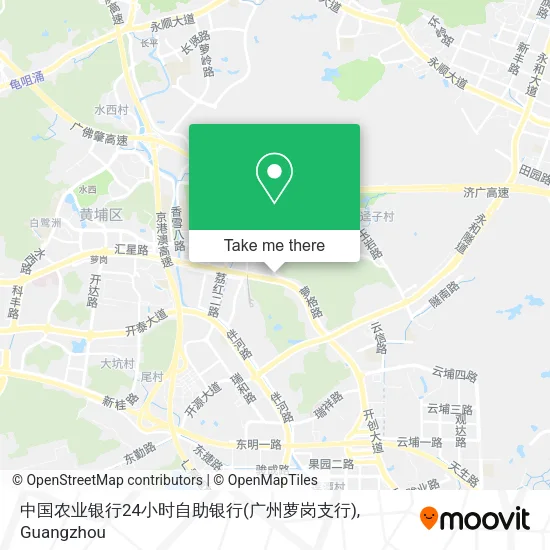 中国农业银行24小时自助银行(广州萝岗支行) map