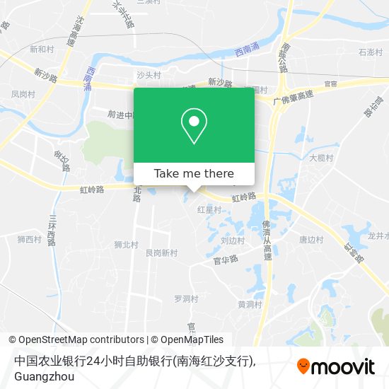 中国农业银行24小时自助银行(南海红沙支行) map
