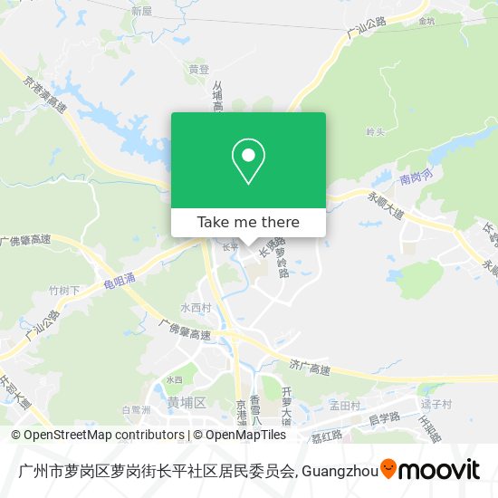 广州市萝岗区萝岗街长平社区居民委员会 map