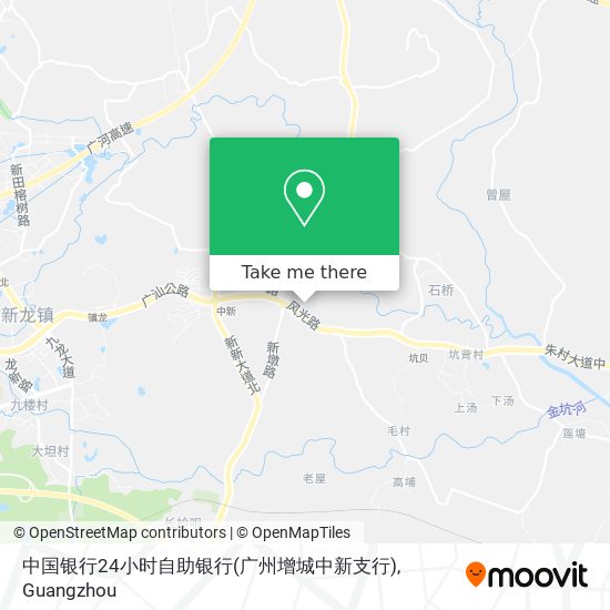 中国银行24小时自助银行(广州增城中新支行) map