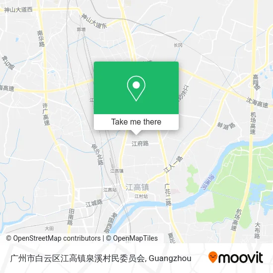 广州市白云区江高镇泉溪村民委员会 map