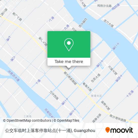 公交车临时上落客停靠站点(十一涌) map