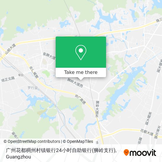 广州花都稠州村镇银行24小时自助银行(狮岭支行) map