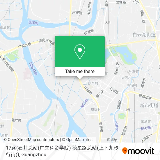 17路(石井总站(广东科贸学院)-德星路总站(上下九步行街)) map
