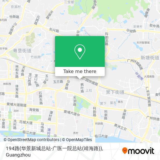 194路(华景新城总站-广医一院总站(靖海路)) map