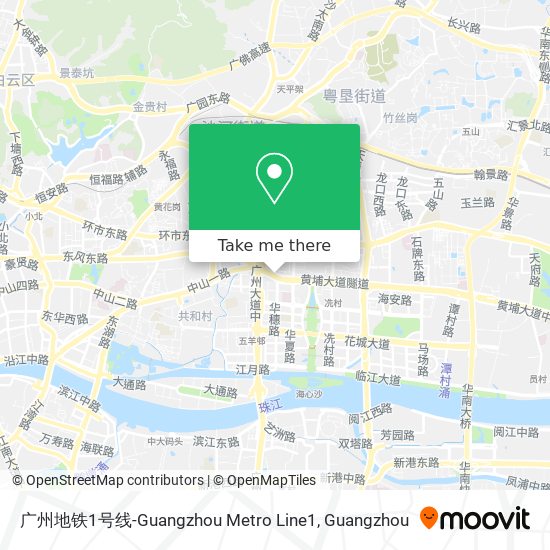 广州地铁1号线-Guangzhou Metro Line1 map