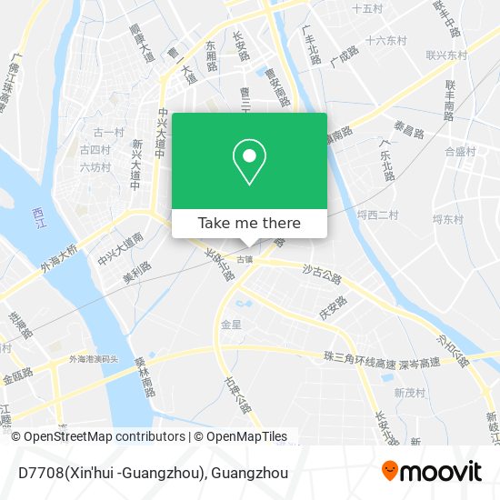 D7708(Xin'hui -Guangzhou) map