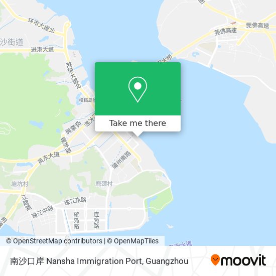 南沙口岸 Nansha Immigration Port map