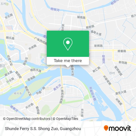 Shunde Ferry S.S. Shong Zuo map