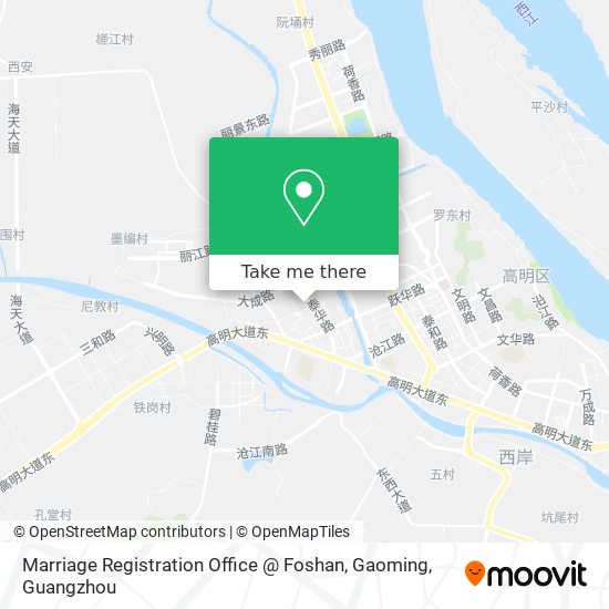 Marriage Registration Office @ Foshan, Gaoming map