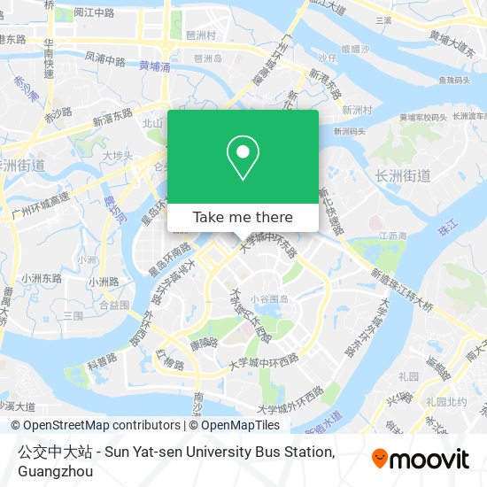 公交中大站 - Sun Yat-sen University Bus Station map