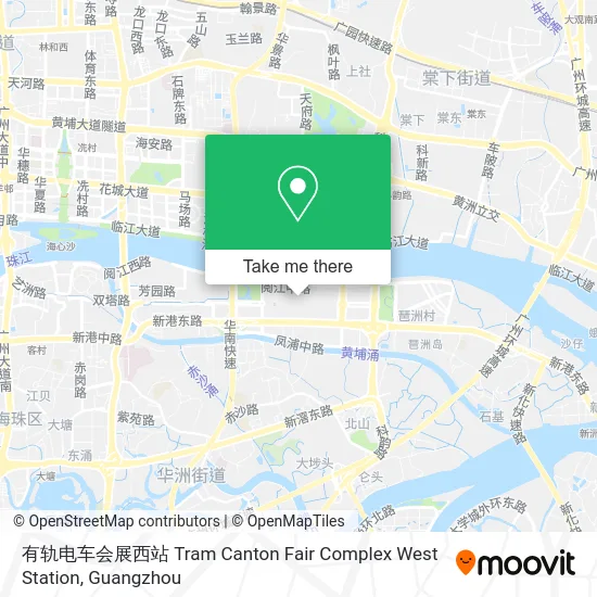 有轨电车会展西站 Tram Canton Fair Complex West Station map