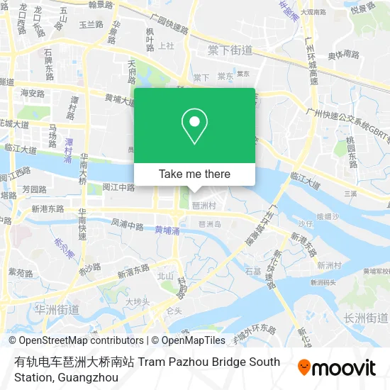 有轨电车琶洲大桥南站 Tram Pazhou Bridge South Station map