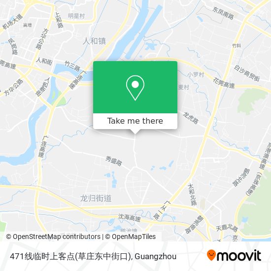 471线临时上客点(草庄东中街口) map
