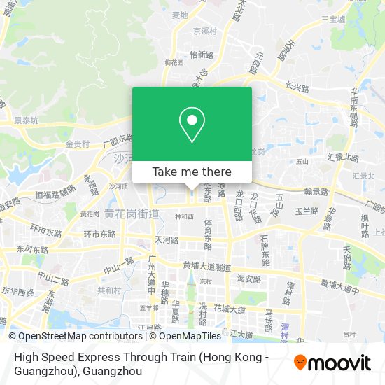 High Speed Express Through Train (Hong Kong - Guangzhou) map