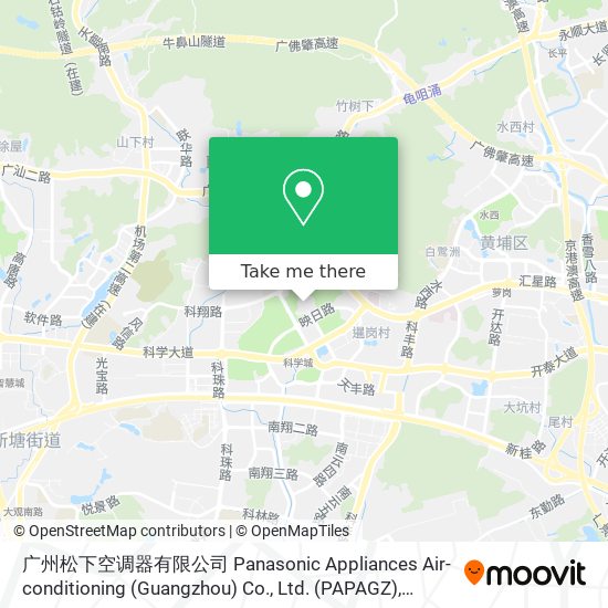 广州松下空调器有限公司 Panasonic Appliances Air-conditioning (Guangzhou) Co., Ltd. (PAPAGZ) map