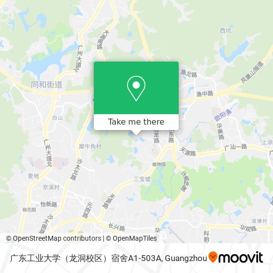 广东工业大学（龙洞校区）宿舍A1-503A map