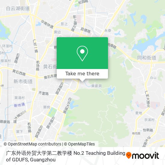 广东外语外贸大学第二教学楼 No.2 Teaching Building of GDUFS map