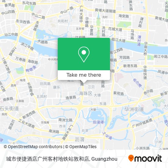 城市便捷酒店广州客村地铁站敦和店 map