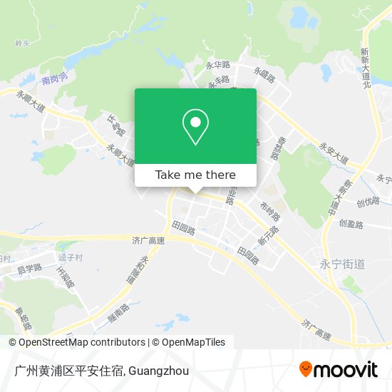 广州黄浦区平安住宿 map