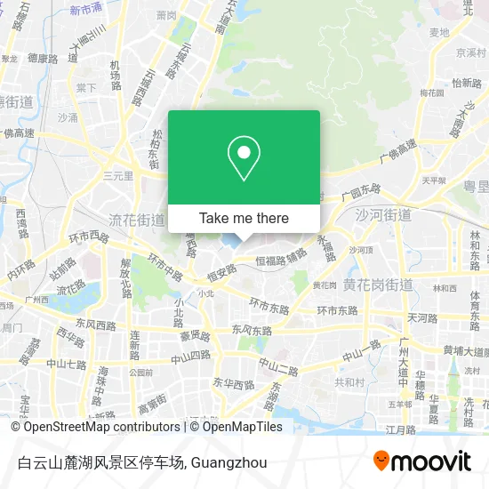 白云山麓湖风景区停车场 map