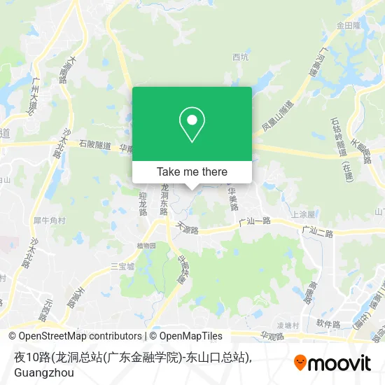 夜10路(龙洞总站(广东金融学院)-东山口总站) map