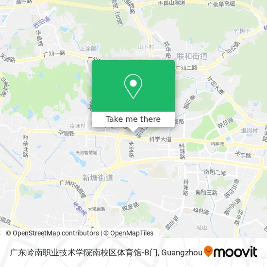 广东岭南职业技术学院南校区体育馆-B门 map