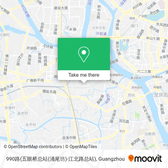 990路(五眼桥总站(涌尾坊)-江北路总站) map