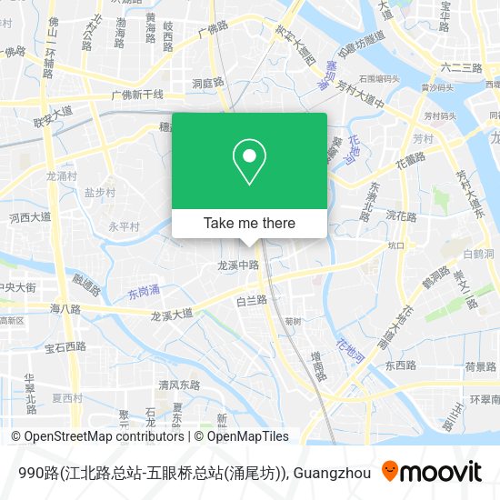 990路(江北路总站-五眼桥总站(涌尾坊)) map
