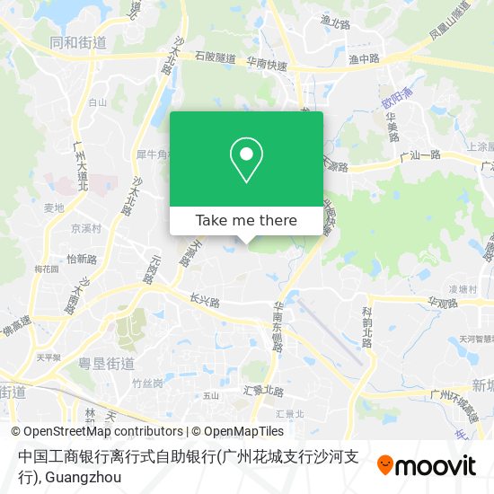 中国工商银行离行式自助银行(广州花城支行沙河支行) map