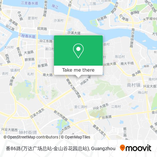 番86路(万达广场总站-金山谷花园总站) map
