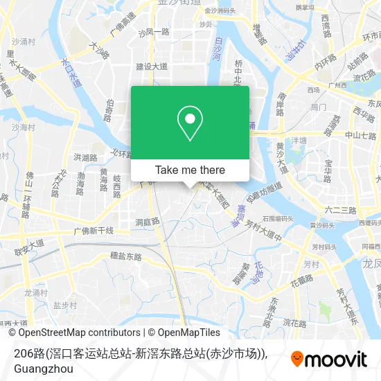 206路(滘口客运站总站-新滘东路总站(赤沙市场)) map