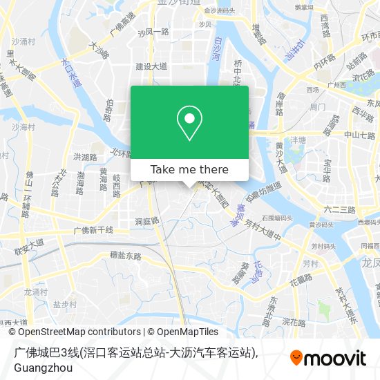 广佛城巴3线(滘口客运站总站-大沥汽车客运站) map