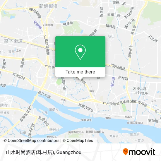 山水时尚酒店(珠村店) map