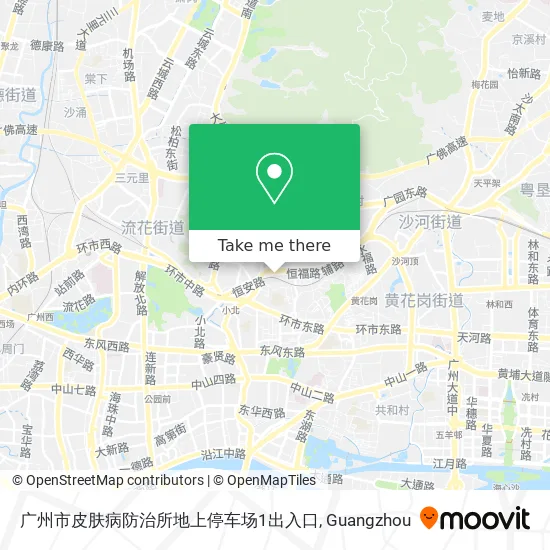 广州市皮肤病防治所地上停车场1出入口 map