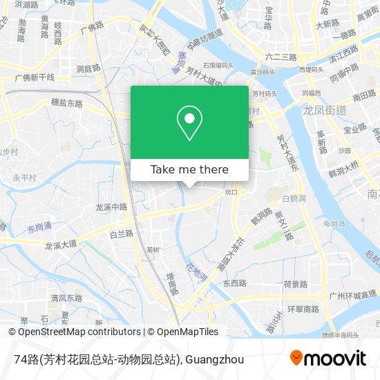 74路(芳村花园总站-动物园总站) map