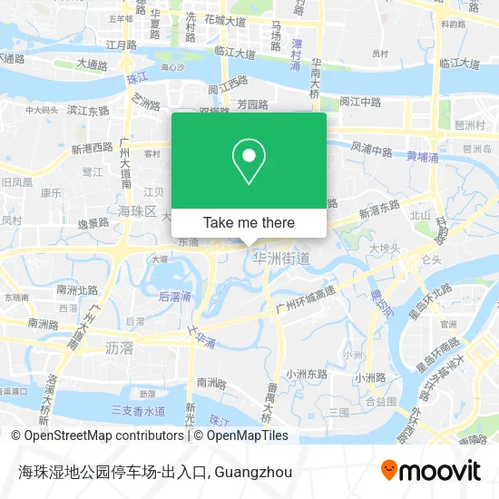 海珠湿地公园停车场-出入口 map