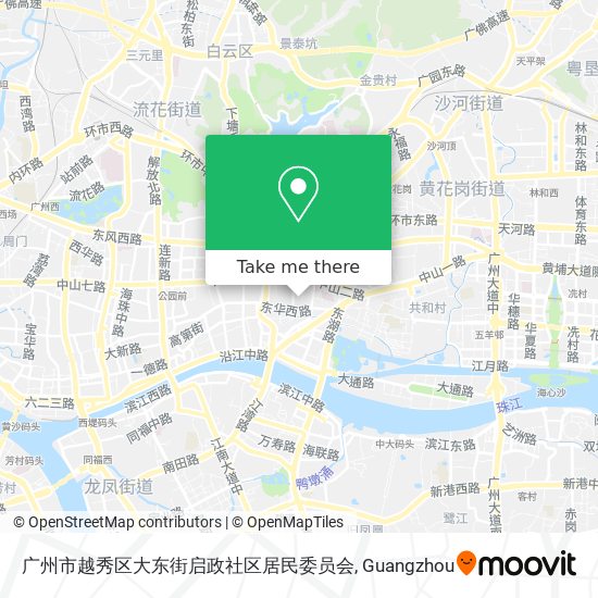 How to get to 广州市越秀区大东街启政社区居民委员会in 大东街道by