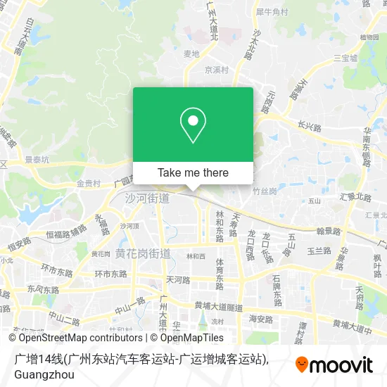 广增14线(广州东站汽车客运站-广运增城客运站) map