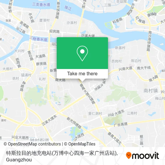 特斯拉目的地充电站(万博中心四海一家广州店站) map